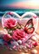 Beach Diamond Painting Kits for Adults, Flowers Heart Diamond Art Kits, 5D DIY Full Drill Seaside Butterflies Paint with Diamonds, Crystal Gem Art for Home Wall Decor 12 x 16 Inch